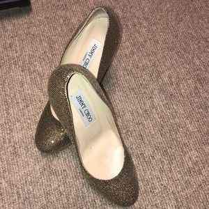 Jimmy Choo Metallic Bronze Gold Cosmic Platform Pumps 36.5
